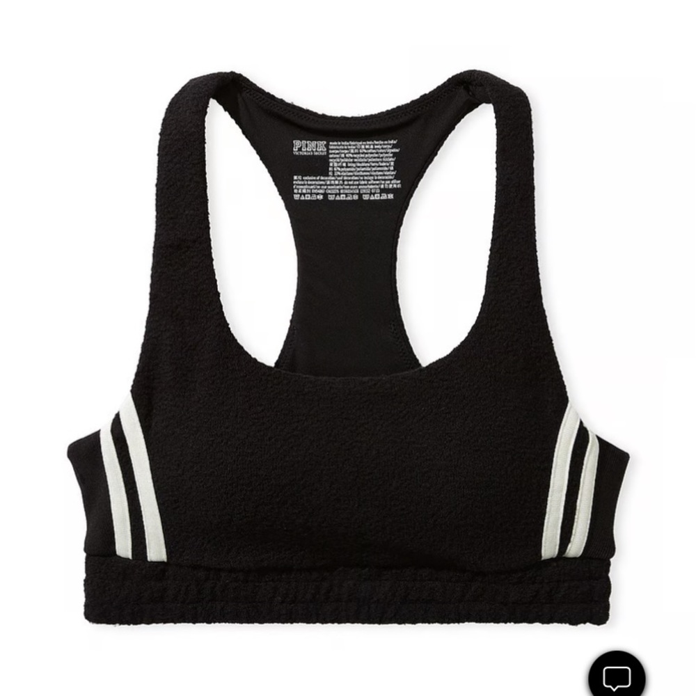 Reverse fleece lounge bra
